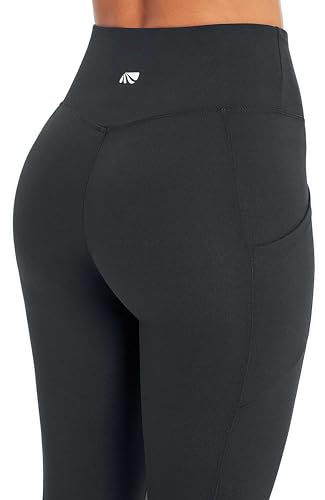 Marika Women's High Waist Tummy Control Mid-Calf Leggings Black Large