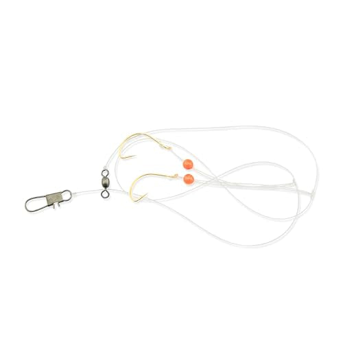 2-Drop Surf Fishing Rig with #4 Wide Gap Hooks - 45 lb Monofilament