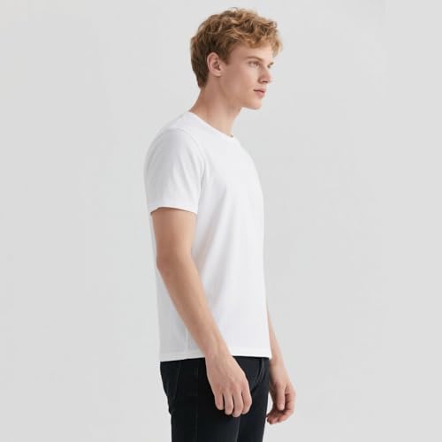 OKBA Men's XL White Crew Neck T-Shirts 4-Pack - Short Sleeve Undershirts for Workout