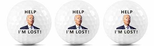 Funny Golf Balls - 3 Pack Novelty Joe Biden Design Gifts