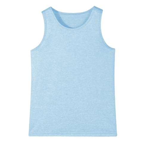 Quick Dry Tank Tops for Kids - Moisture Wicking Sleeveless Shirt - Light Blue, 7-8 Years