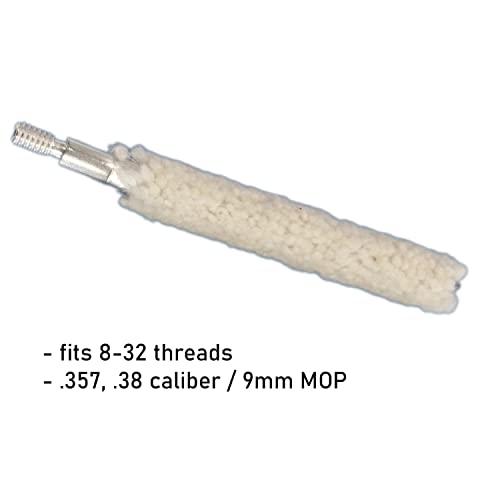 Gun Cleaning Cotton Bore Mop - .380/.38/.357/9MM