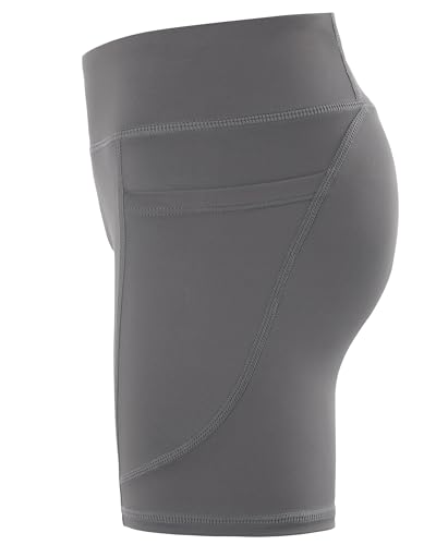 Youth Volleyball Spandex Shorts - 5" Dark Gray Compression Shorts with Pockets