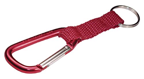 Carabiner Key Clip with Strap and Steel Split Ring - One Size