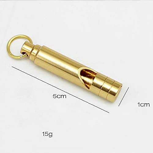 2-Piece Brass Emergency Survival Whistle - Loud Keychain Safety Signal