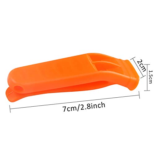 Safety Whistles Set - 10 Pcs Plastic Whistles with Lanyard - Orange