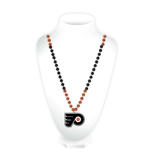 Philadelphia Flyers Team Logo Mardi Gras Beads - One Size