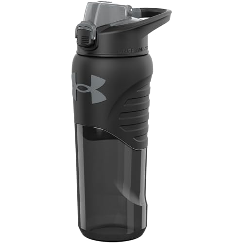 Under Armour 24oz Clarity Bottle - Black OSFA with Leak-Resistant Lid