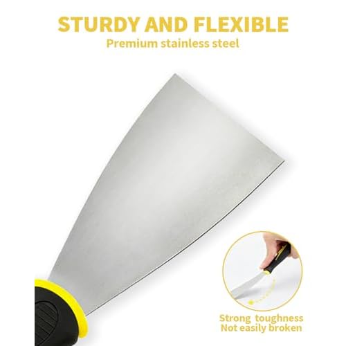 5 PCS Putty Knife, 2 Inch Spackle Knives, Stainless Steel Paint Scraper for Repairing Drywall, Removing Wallpaper, Mud, Plaster Scraping, Applying Putty
