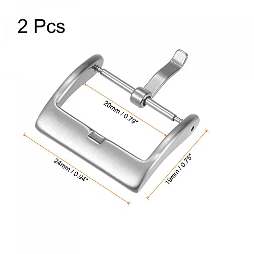 20mm Stainless Steel Watch Strap Clasp Replacement - 2 Pcs