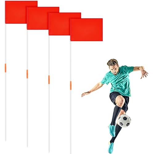 67" Soccer Corner Flags Set with Agility Poles - Durable Training Equipment