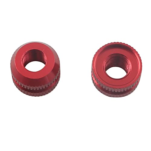 2PCS Bicycle Vacuum Tire Presta Valve Nuts with O-Ring - Red