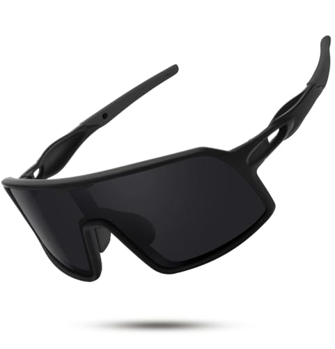 Polarized Sports Sunglasses for Men & Women - Black