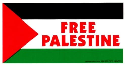 Free Palestine Bumper Sticker - Outdoor Grade Vinyl, 5.75" x 3"