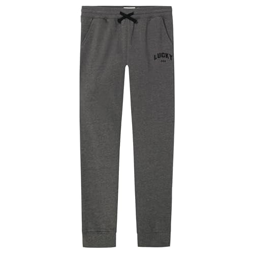 Lucky Brand Boys' Pull-On Fleece Jogger Sweatpants - Vintage Dark Grey Heather 10-12