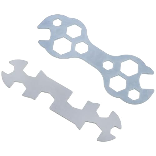Multi-Hole Bicycle Wrench Set - Durable 45 Steel, 2-Piece
