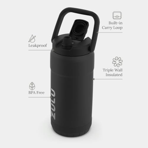 ZULU Goals 101oz Vacuum Insulated Stainless Steel Water Bottle - Black