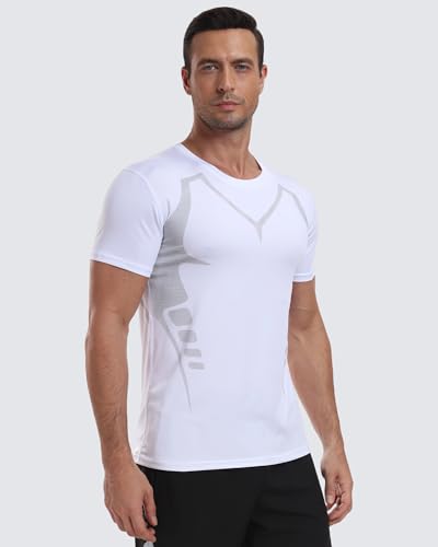 Quick Dry Athletic T-Shirt for Men - 3X-Large White