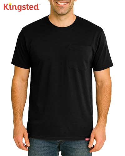 Kingsted Large Pack Men's Pocket T-Shirts - Super Soft 100% Cotton, Comfortable