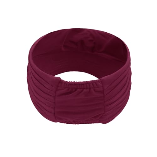 Wide Brim Visor Hat for UV Protection - One Size, Wine Red