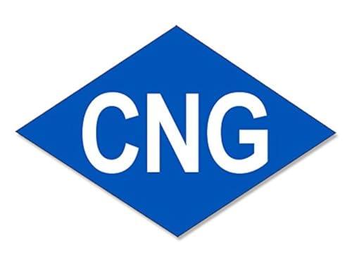 CNG Logo Sticker - Blue Diamond Shaped Vinyl Decal (3x4 Inch)