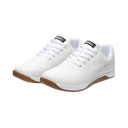 Women's Weightlifting Shoes - Flat Support, Carbon Rubber Sole - Size 7.5 White Gum