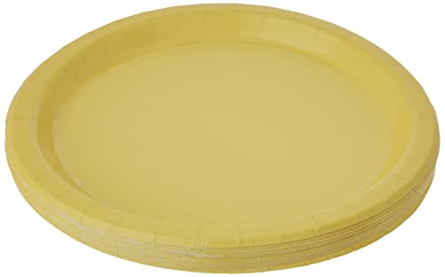 9-Inch Neon Yellow Paper Plates - Disposable Dinnerware (Pack of 16)