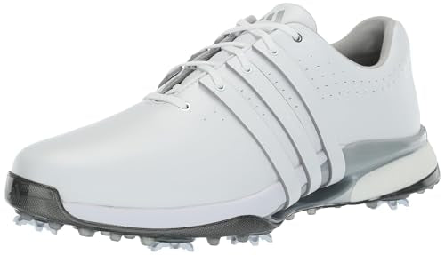 adidas Men's Tour360 24 Golf Shoes - White/Silver Metallic, Size 12