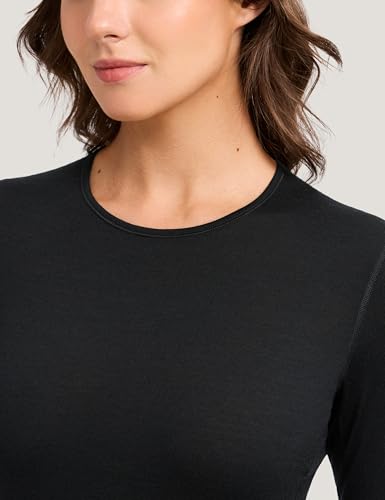 Innophra Medium Black Merino Wool Base Layer Shirt - Men’s Thermal Top