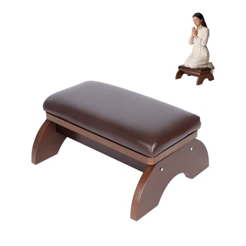 Prayer Kneeling Bench with Thick Cushion - Comfy Meditation Stool