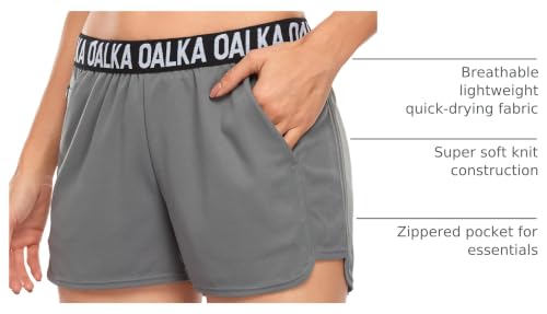 Lightweight Women's Running Shorts with Pockets - XX-Large Light Grey