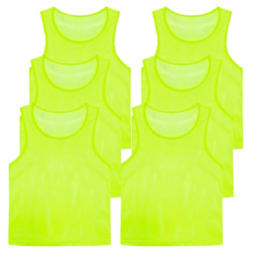 Mesh Training Bibs Set of 6 - Scrimmage Vests for Soccer & Sports