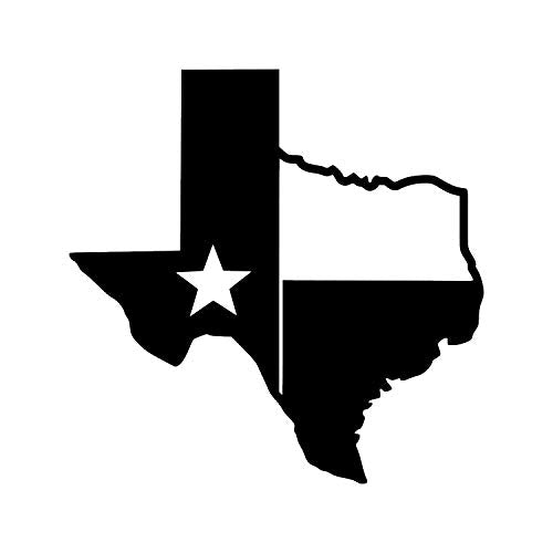 Texas Flag Vinyl Transfer Sticker - Black - 3" x 3"