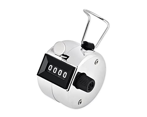 Metal Handheld Tally Counter - Mechanical Clicker for Attendance, Scores