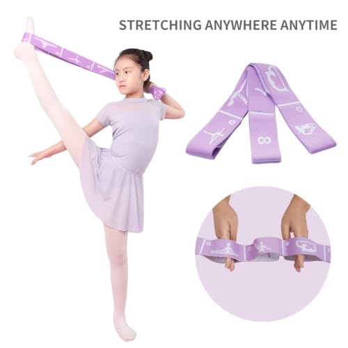 Adjustable 8-Loop Stretch Strap for Kids - Purple