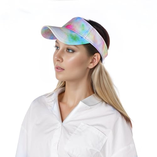 Adjustable Tie Dye Sport Visor Hat for Men & Women - Green