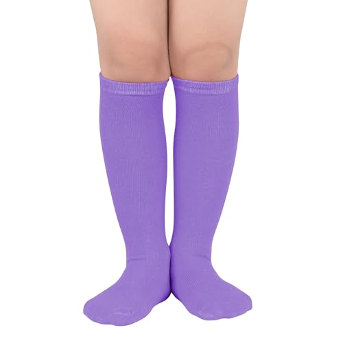 Knee High Kids Soccer & Baseball Socks - Cotton Tube Socks for Ages 3-12