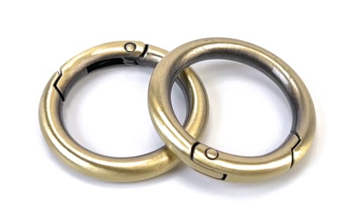 10 Pcs Brass Spring O Ring Carabiners for Keychains - 7/16 Inch