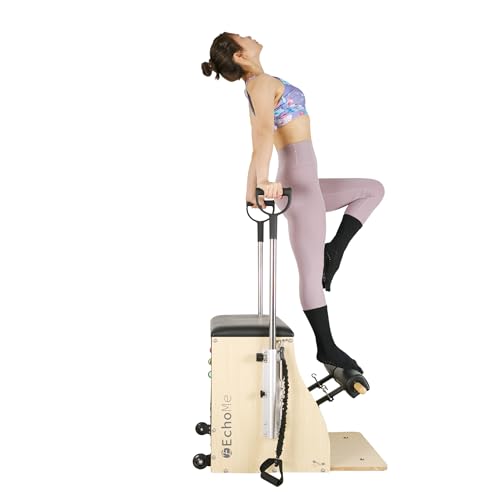 Pilates Combo Chair with Handles - Split Pedal Stability - Black