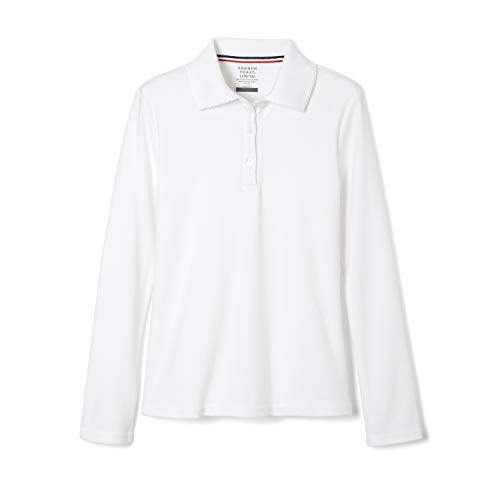 Girls' Long Sleeve Ruffle Collar Polo Shirt - 2T / White