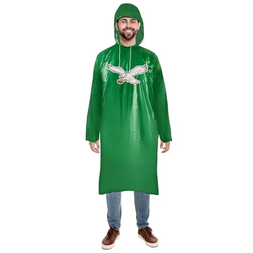 NFL Philadelphia Eagles Waterproof Rain Poncho for Adults