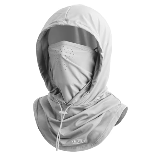 Hymeiluely Light Gray Breathable Balaclava Face Mask for Men - Summer Sun Shield