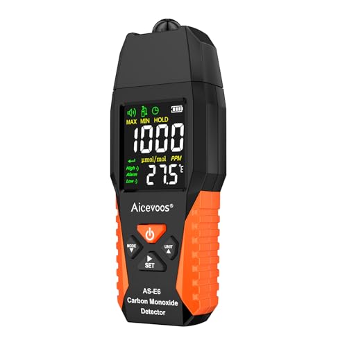 Carbon Monoxide Detector, CO Detector with Audible & Visual Alarm, 0-1000PPM, CO Alarm, Backlit LCD Screen, for Home, Car, Camping& Travel