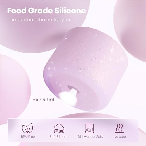 Silicone Protector Boot for Owala Water Bottles - Glitter Purple, 40 oz