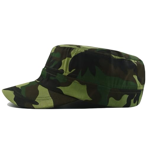 Adjustable Camo White Cadet Army Cap - Unisex Military Hat