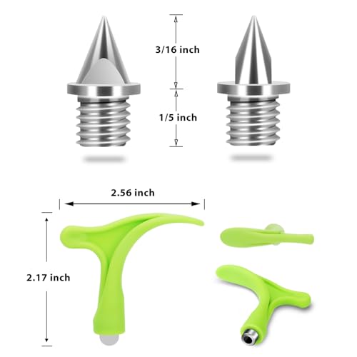 Nuolifee 120 Silver 3/16 Inch Track Spikes for Running Shoes with Spike Wrench