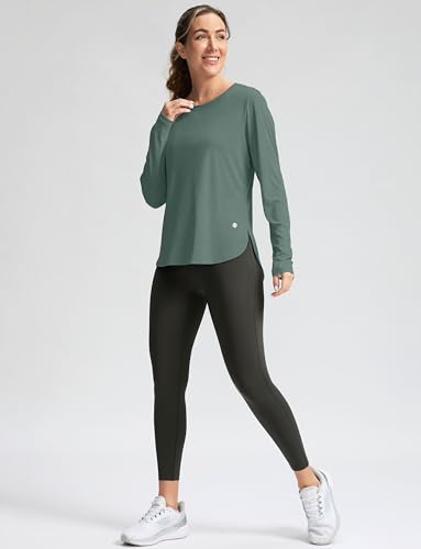 Women's Sun Protection Shirt UPF 50+ Long Sleeve Hiking & Workout Top - Malachite Green, Medium