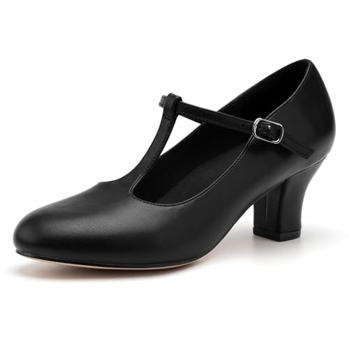 Stelle Women's 2.5-Inch T-Strap Character Shoes Black - Size 7.5