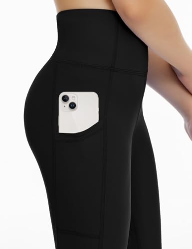 THE GYM PEOPLE Girls High Waist Workout Leggings Kids Dance Yoga Pants Large Black