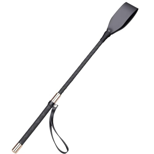 18-Inch Riding Crop - Premium PU Leather Equestrian Whip with Non-Slip Handle